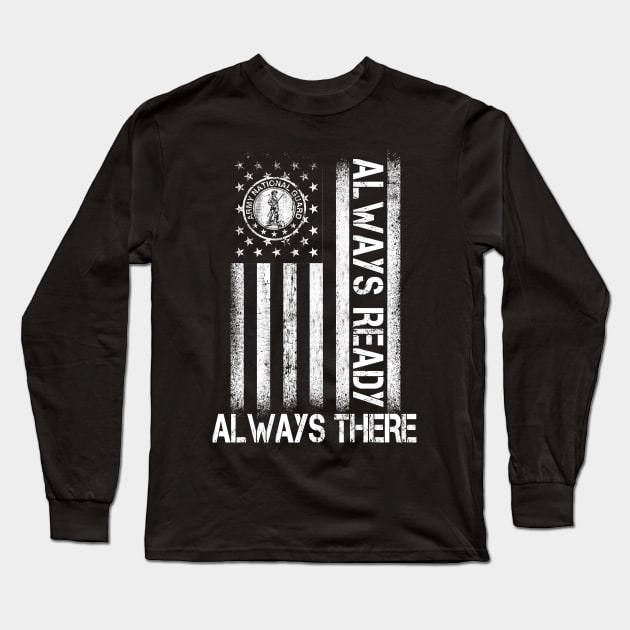 USA Army National Guard Flag Shirt Gift for Soldiers Veterans Military Long Sleeve T-Shirt by Otis Patrick